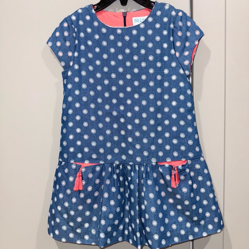 Luli & Me Blue and White Ruffled Sundress